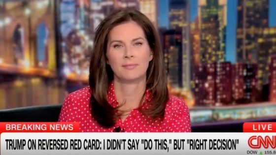 CNN host Erin Burnett discusses Trump's red card faux pas. — Image credit: CNN Host Erin Burnett Points Out Flaws in Trump Excuse